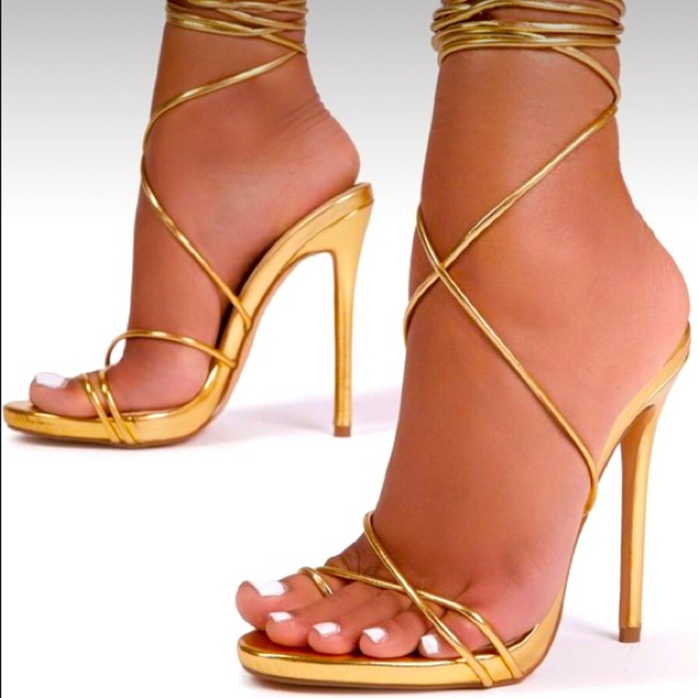COPY - Gold Strapy Heel